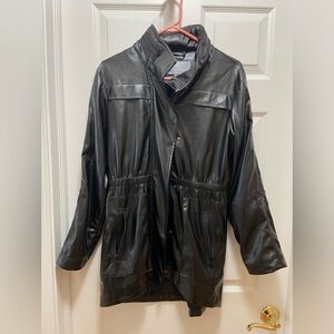 Tart Collections Womens Faux Leather Jacket Black Size Small